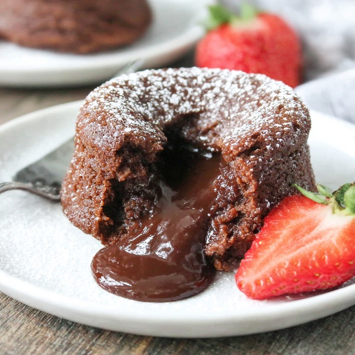 Fondant au chocolat au lait – cœur coulant chocolat noir
