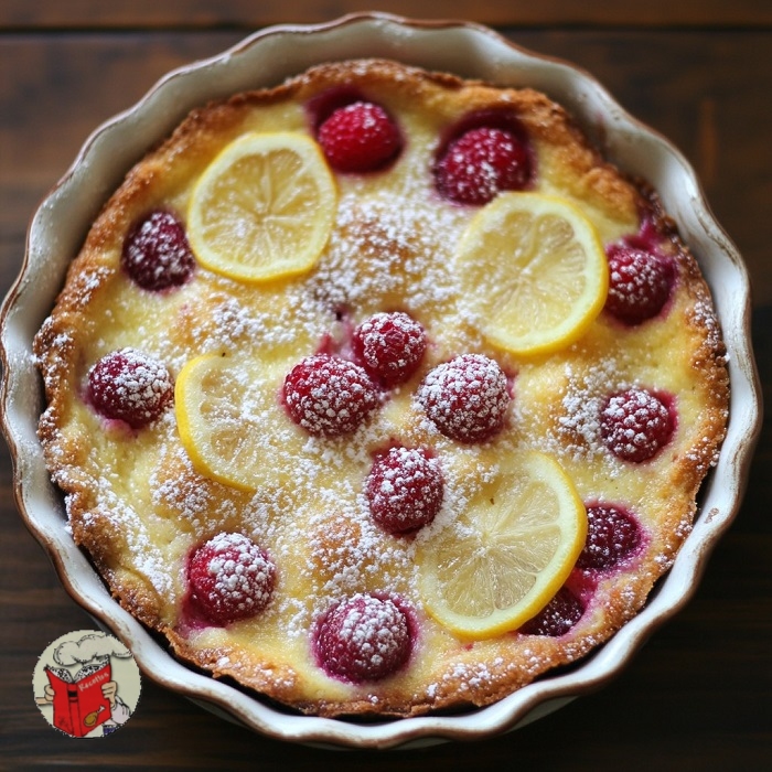 Clafoutis aux framboises et au citron