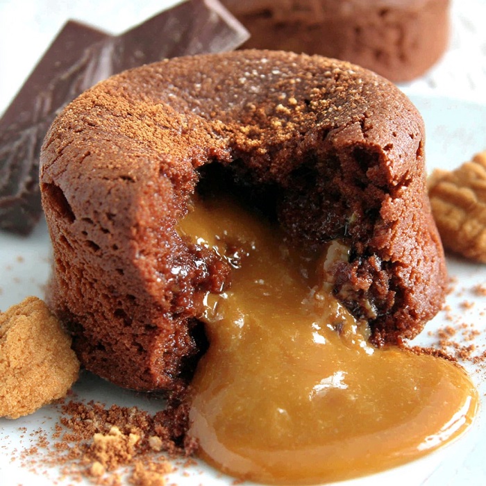 Fondant au chocolat noir – cœur coulant au spéculoos