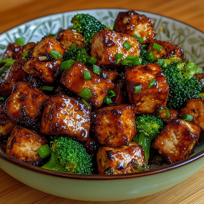 Wok de tofu caramélisé & brocoli