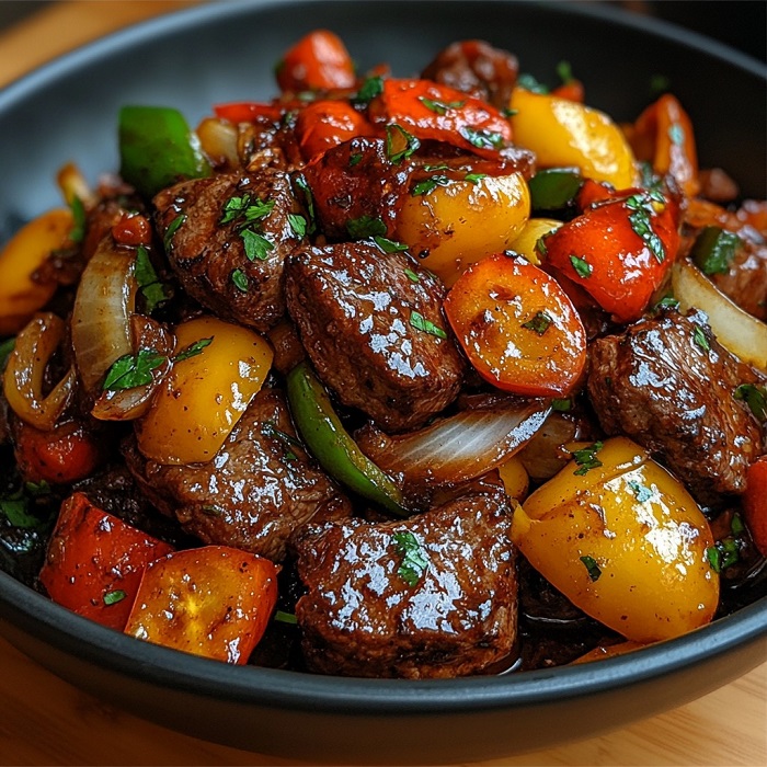 Wok de bœuf aux poivrons & carottes