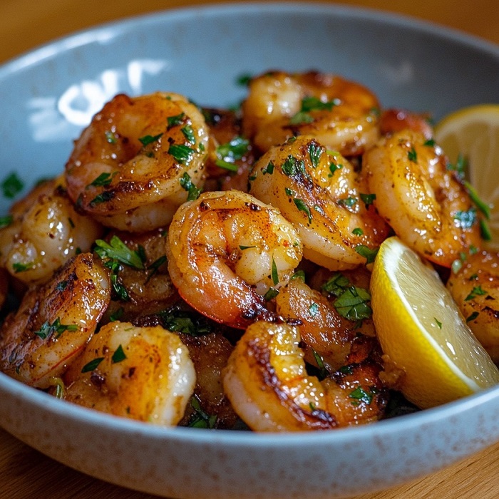 Crevettes poêlées citron & persil